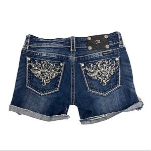 Miss Me embellished Jeans Shorts Dark Wash Size 27